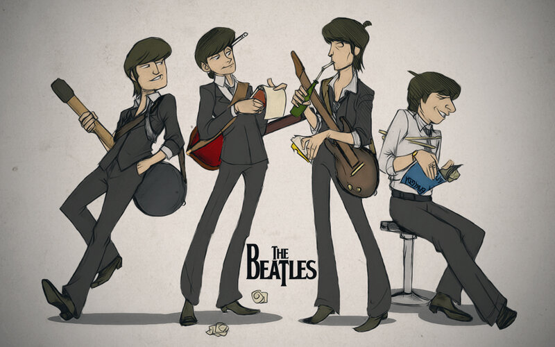 The Beatles Band Members — Gray