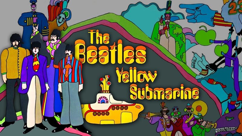 The Beatles Band Members — Yellow, Psychedelic