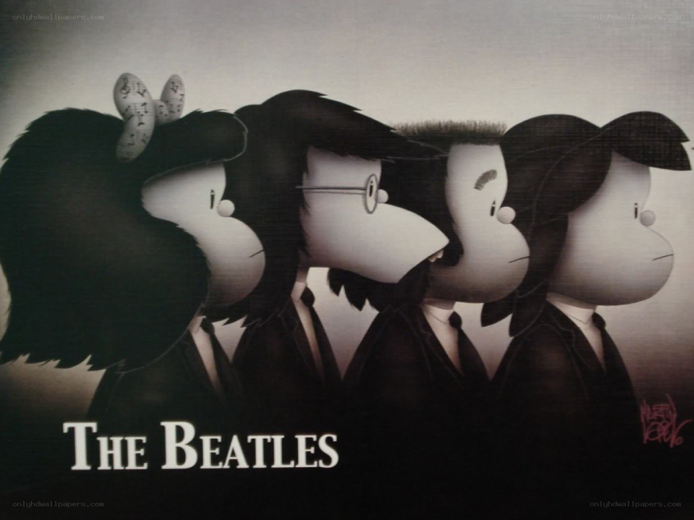 The Beatles cartoon illustration