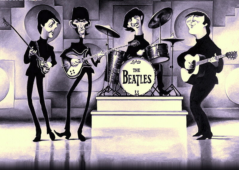 The Beatles cartoon illustration