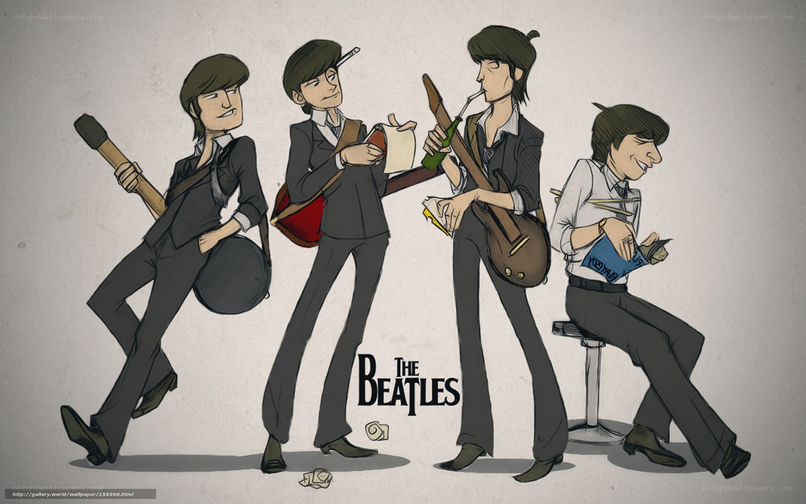 The Beatles cartoon illustration