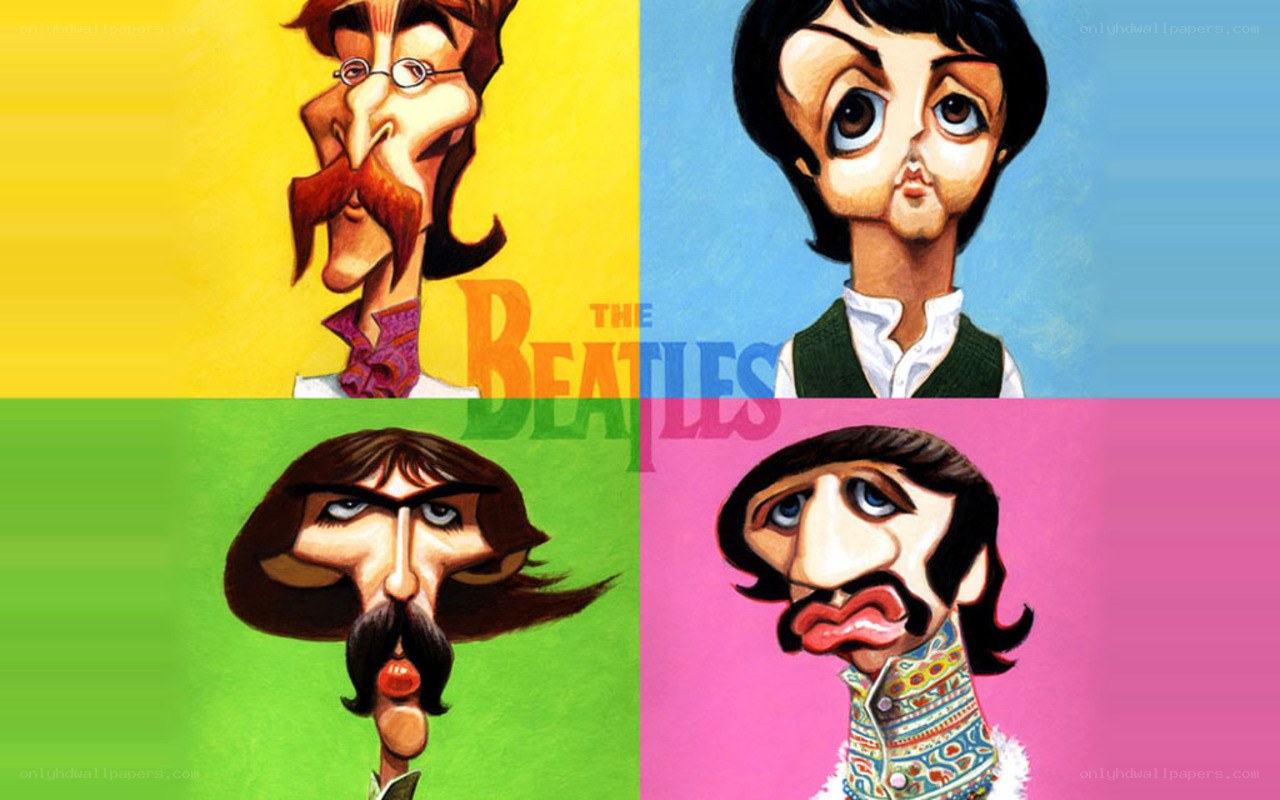 The Beatles cartoon portraits