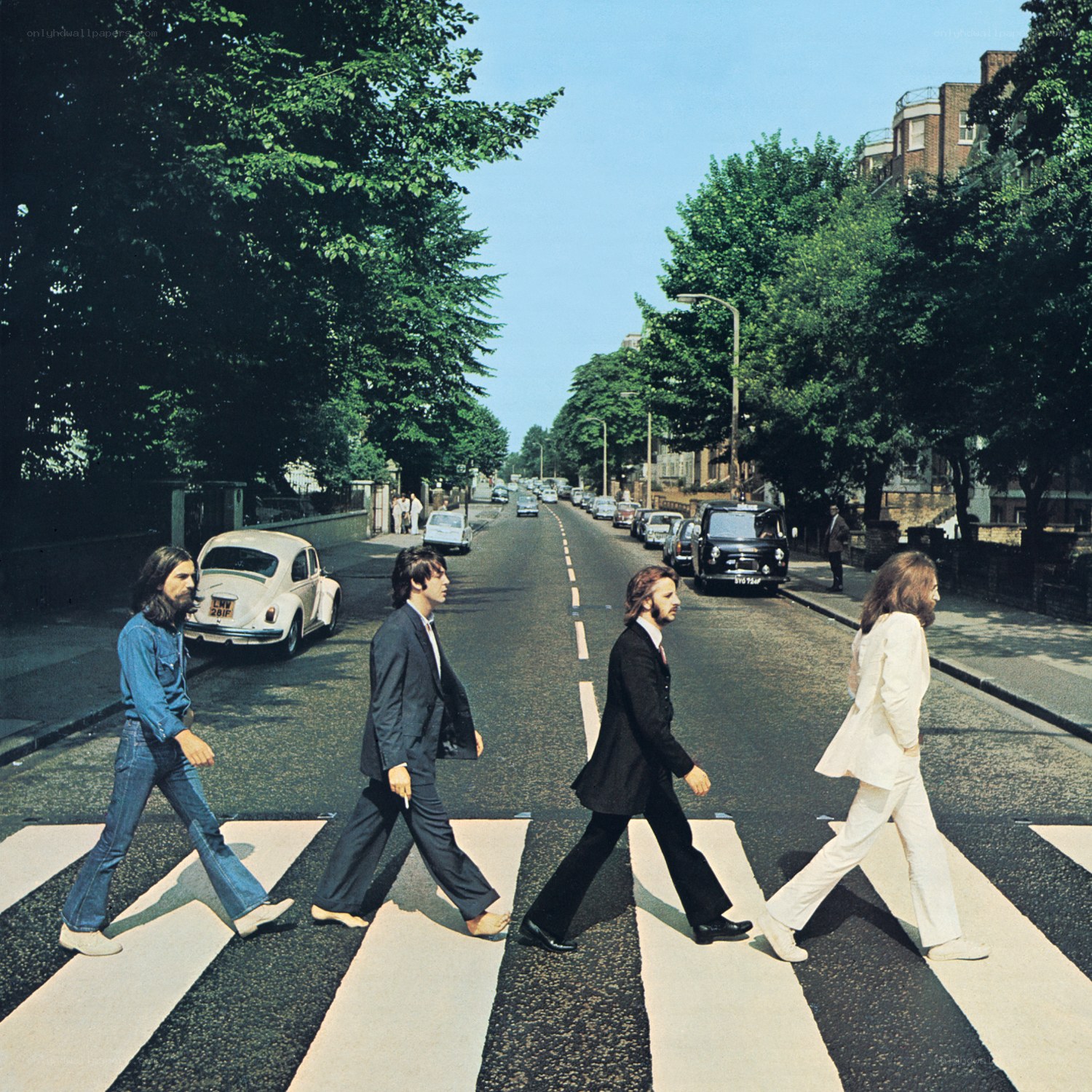 The Beatles crossing Abbey Road