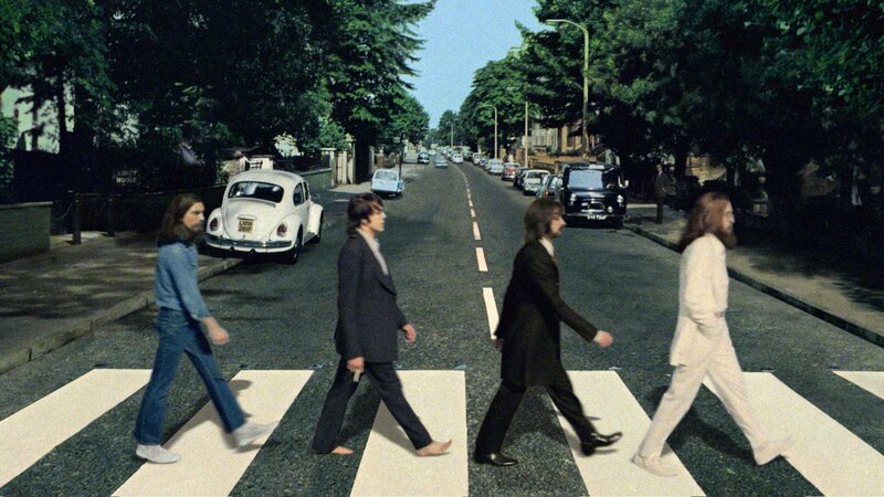 The Beatles crossing Abbey Road