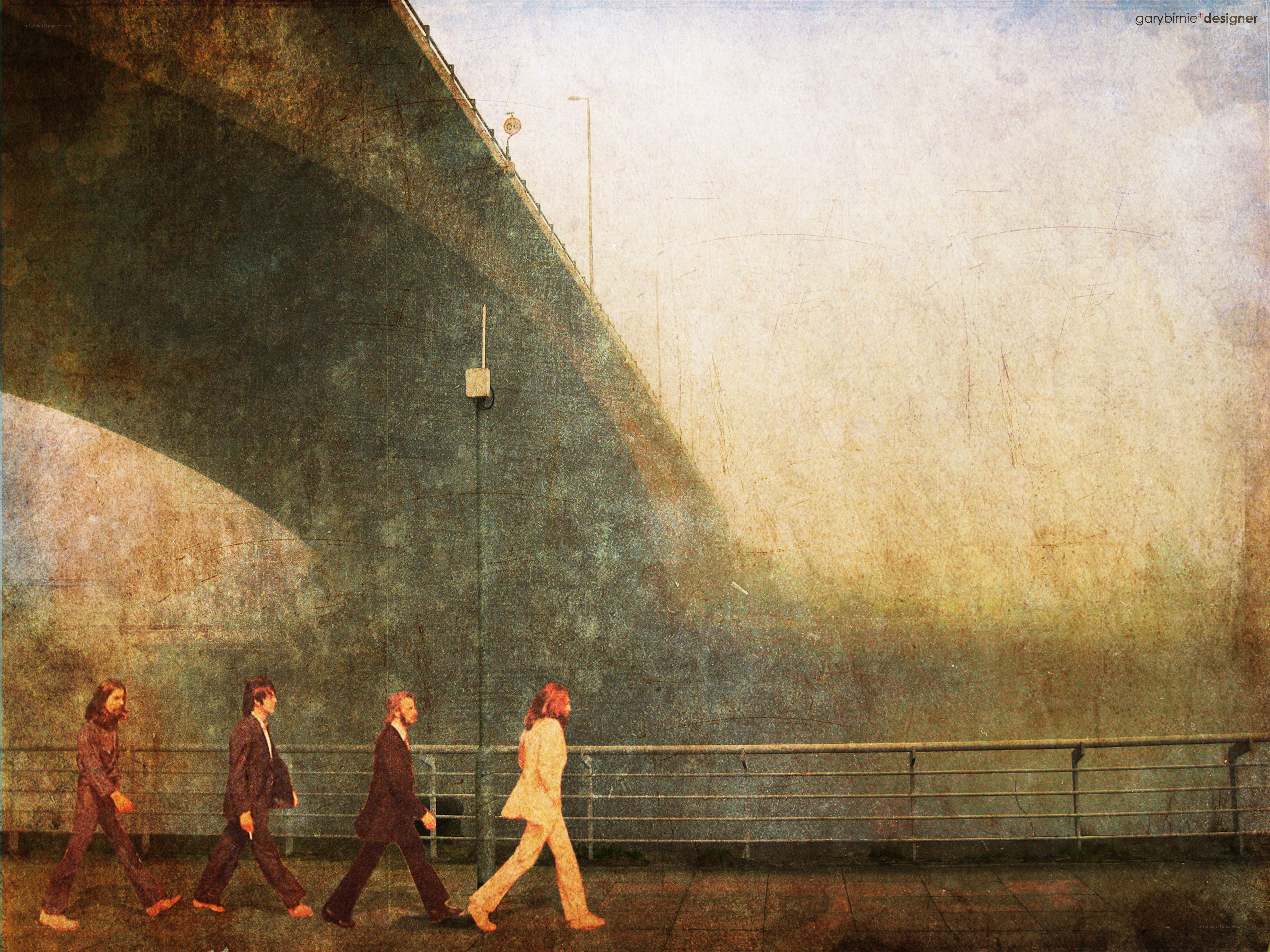The Beatles crossing Abbey Road