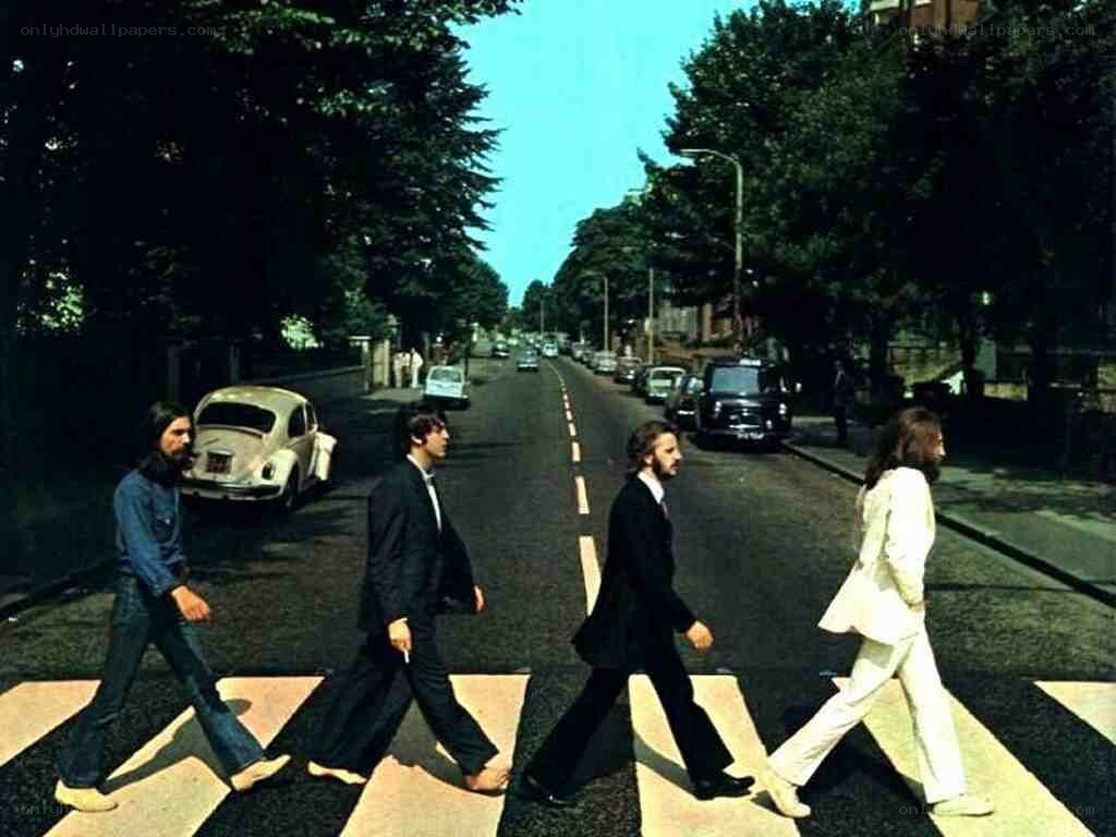 The Beatles crossing Abbey Road