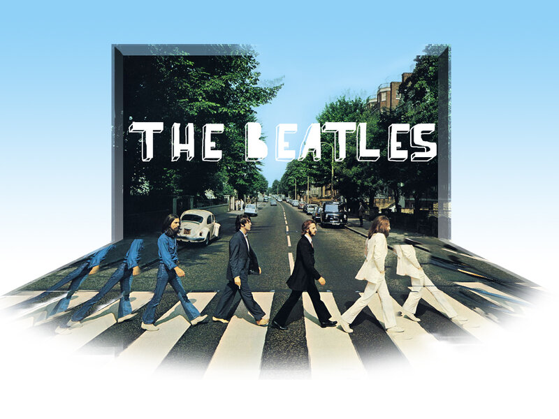 The Beatles crossing the street