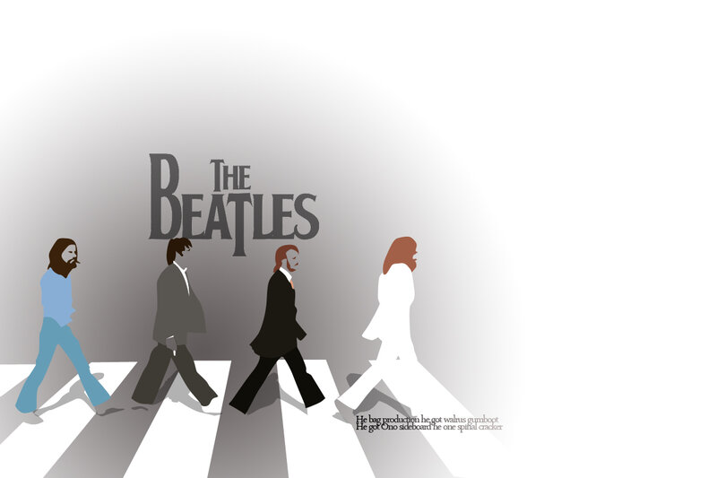The Beatles crossing the street
