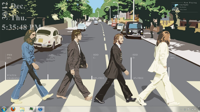 The Beatles crossing the street