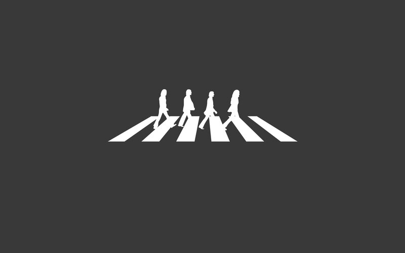 The Beatles crossing the street