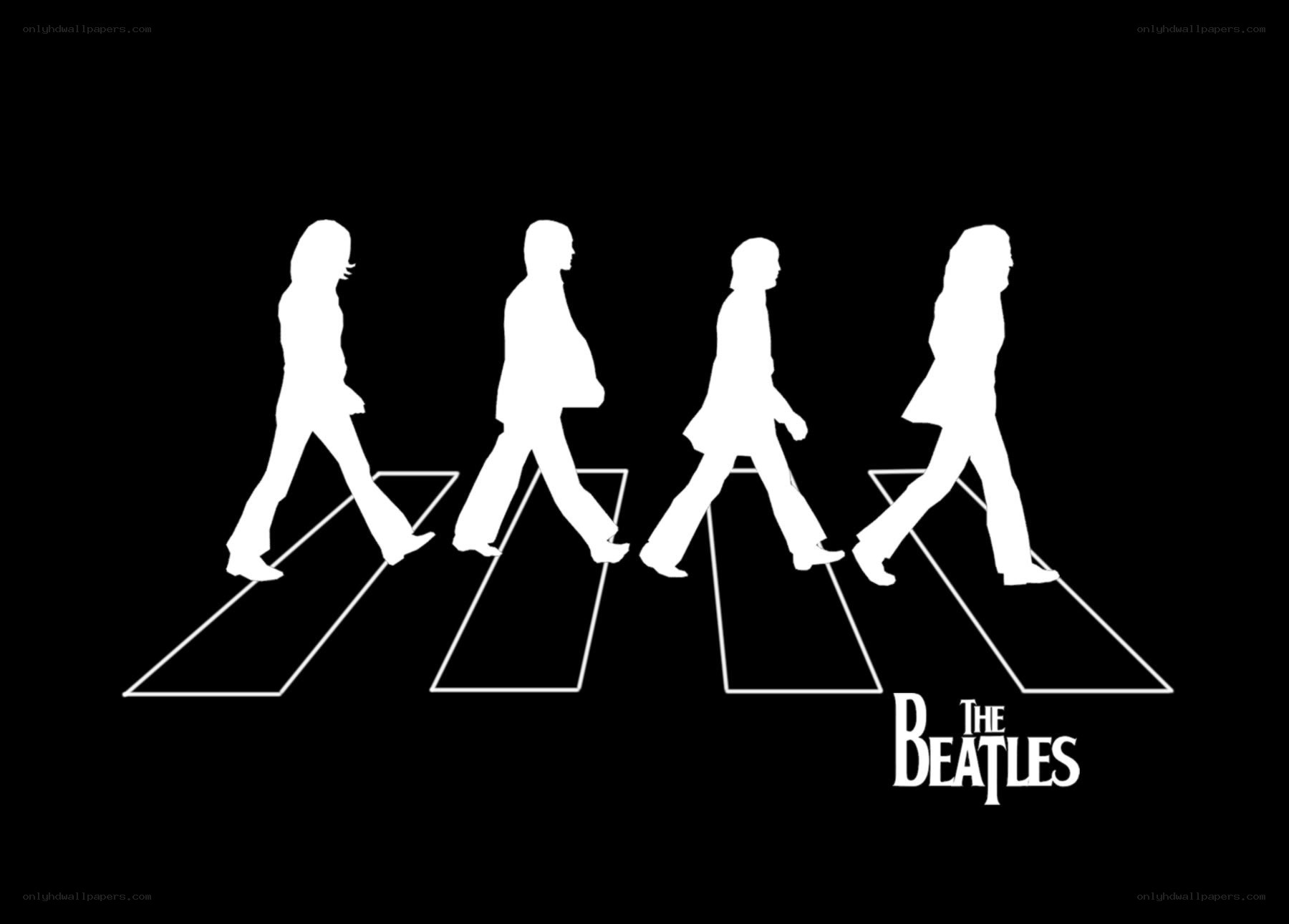 The Beatles crossing zebra stripes