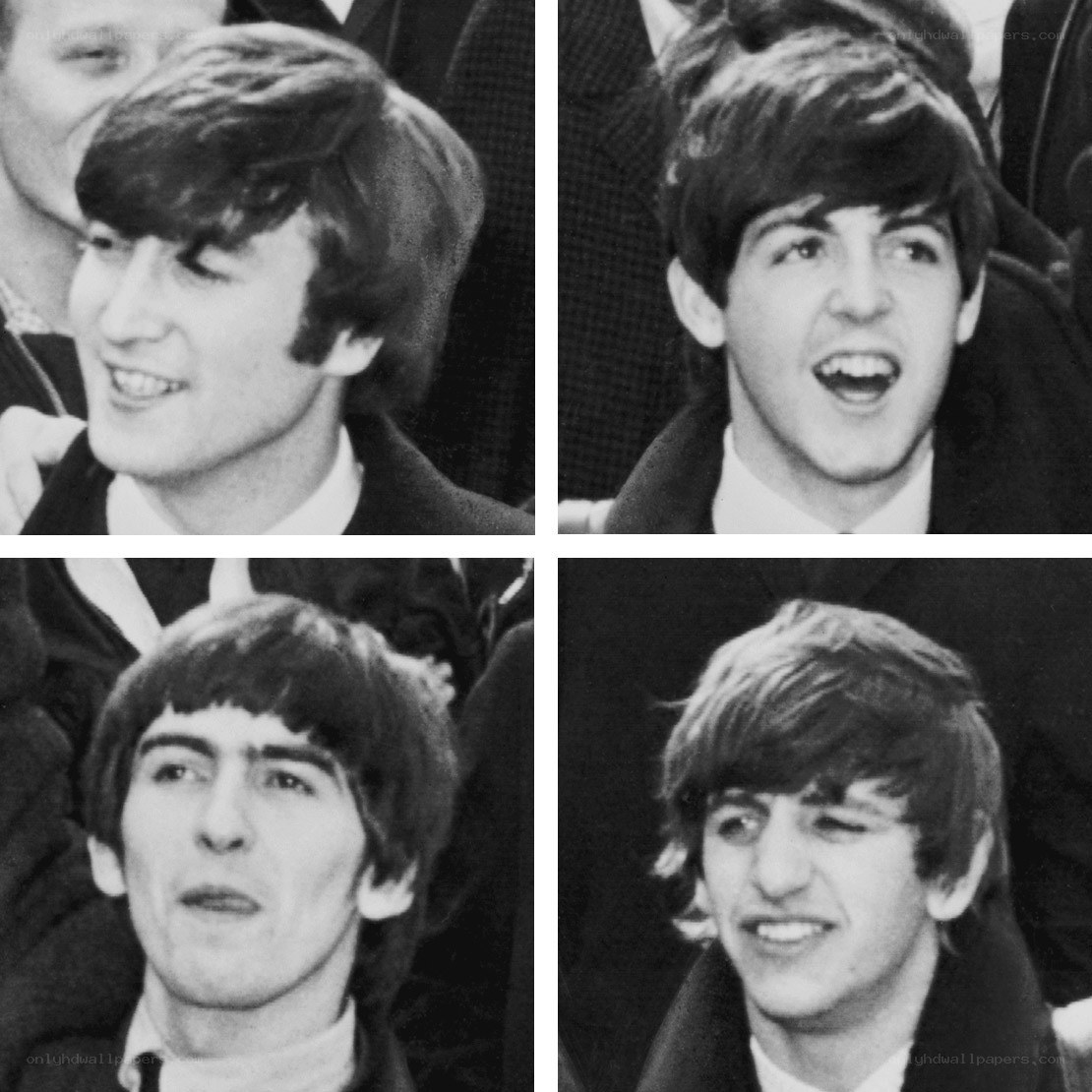 The Beatles in a collage