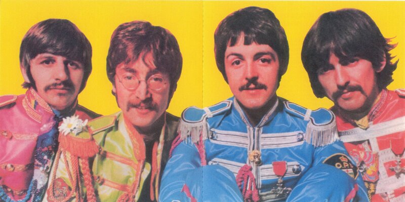 The Beatles in Colorful Uniforms — Yellow, Vibrant