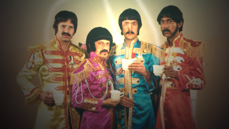 The Beatles in Sgt. Pepper costumes