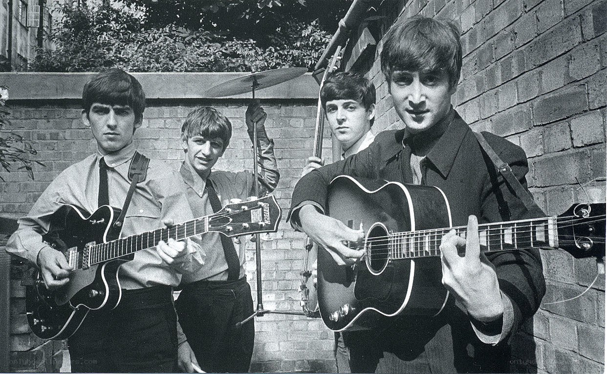 The Beatles in the courtyard