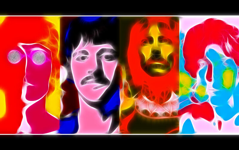 The Beatles in vibrant art