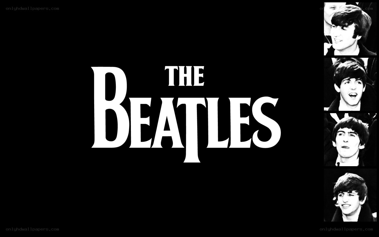 The Beatles logo and photos