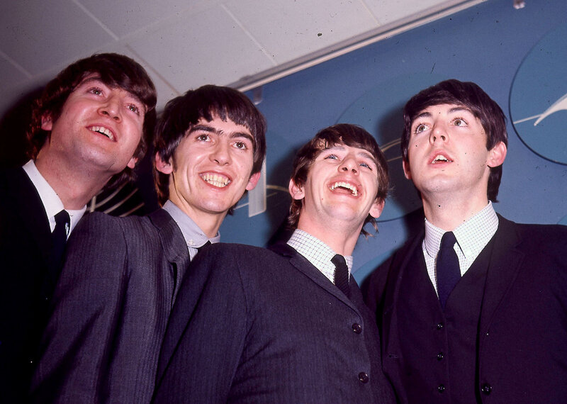 The Beatles looking up