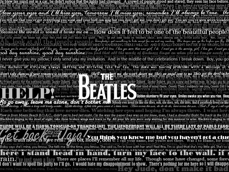 The Beatles lyrics collage