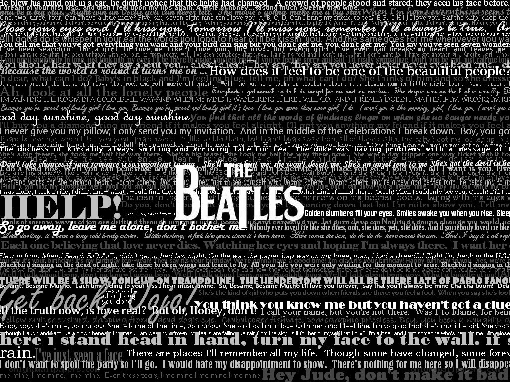 The Beatles lyrics collage