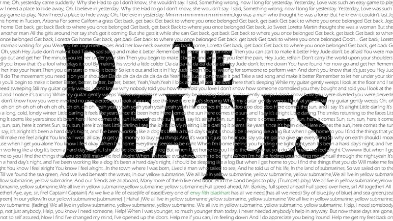 The Beatles lyrics with band name overlay