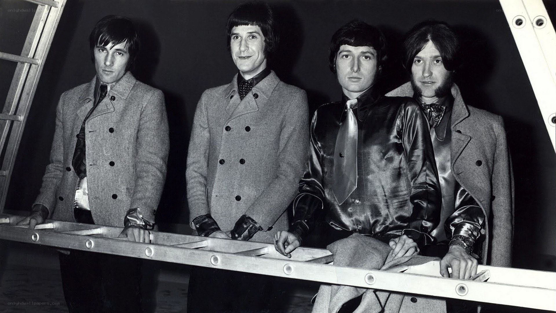 The Beatles on a ladder