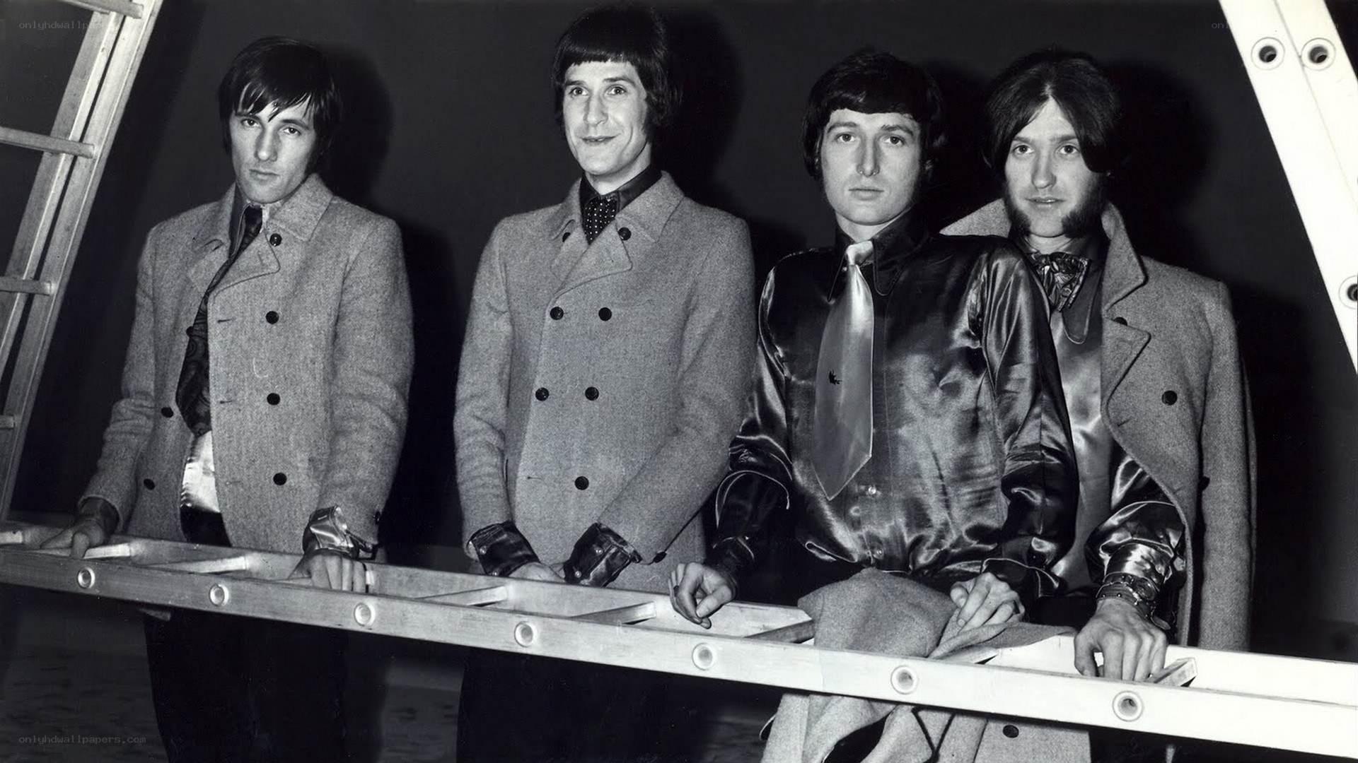 The Beatles on a ladder