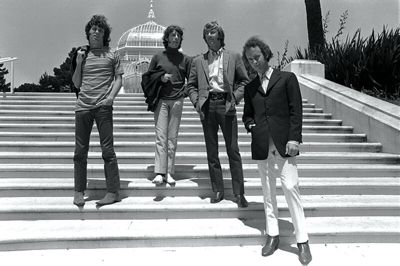 The Beatles on steps