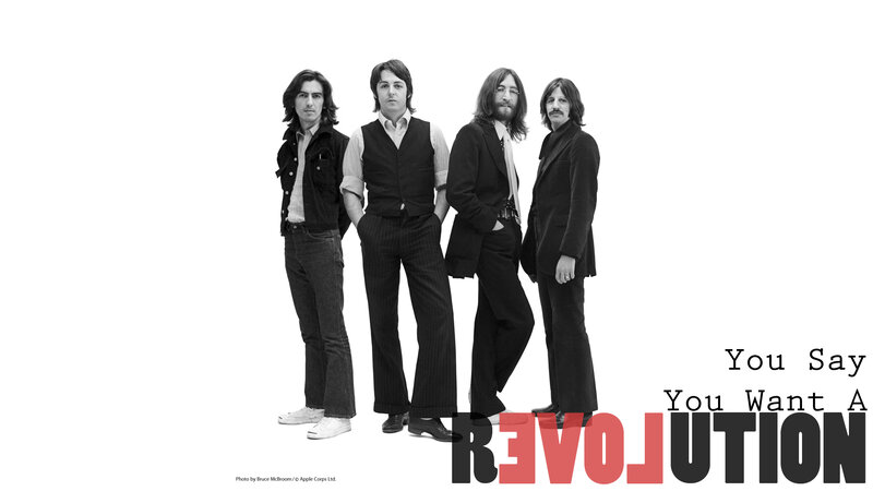 The Beatles on white background