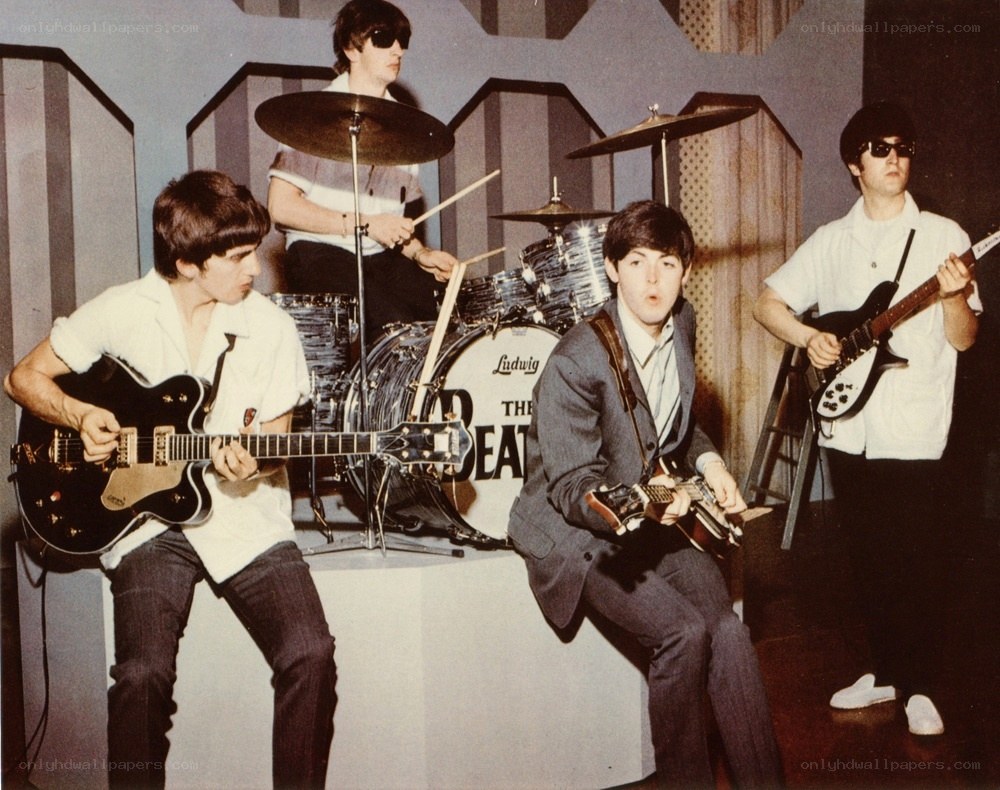 The Beatles performing live
