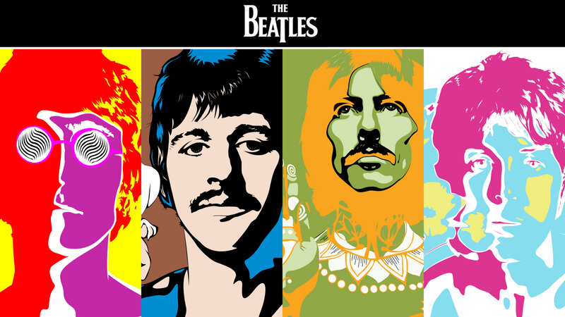 The Beatles pop art illustration