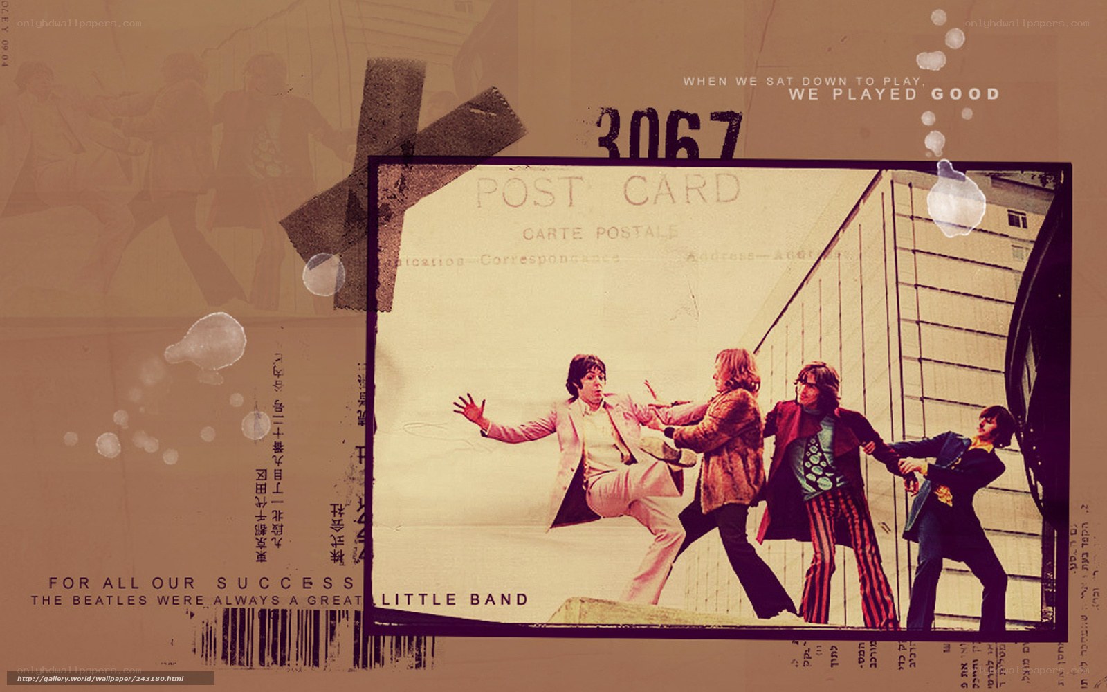 The Beatles postcard collage