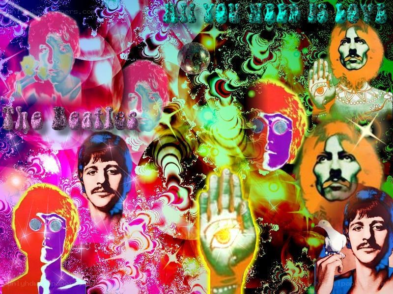 The Beatles psychedelic collage
