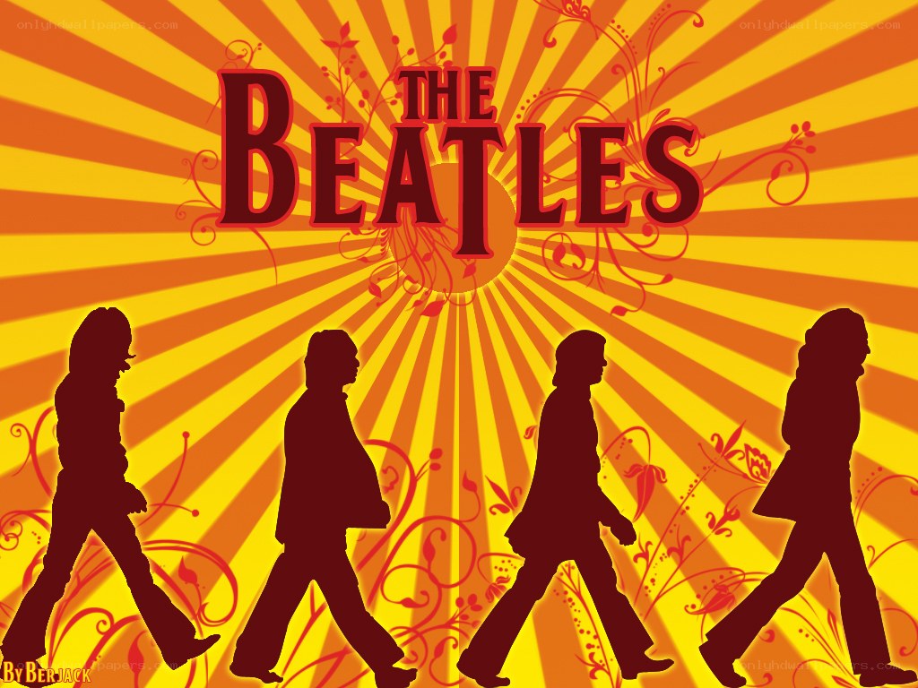 The Beatles walking silhouette