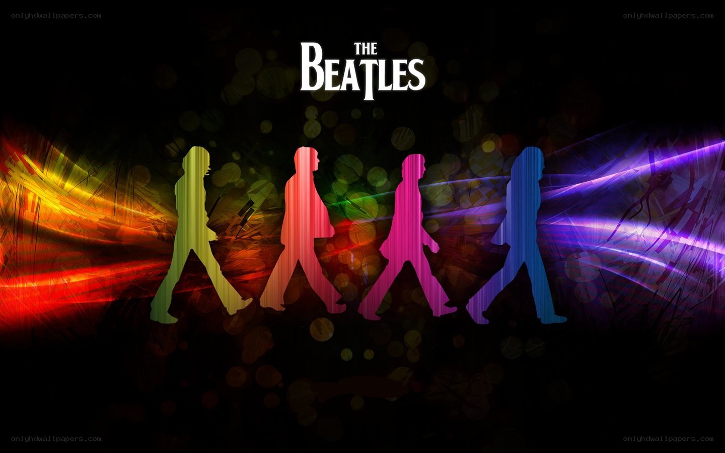 The Beatles walking silhouettes
