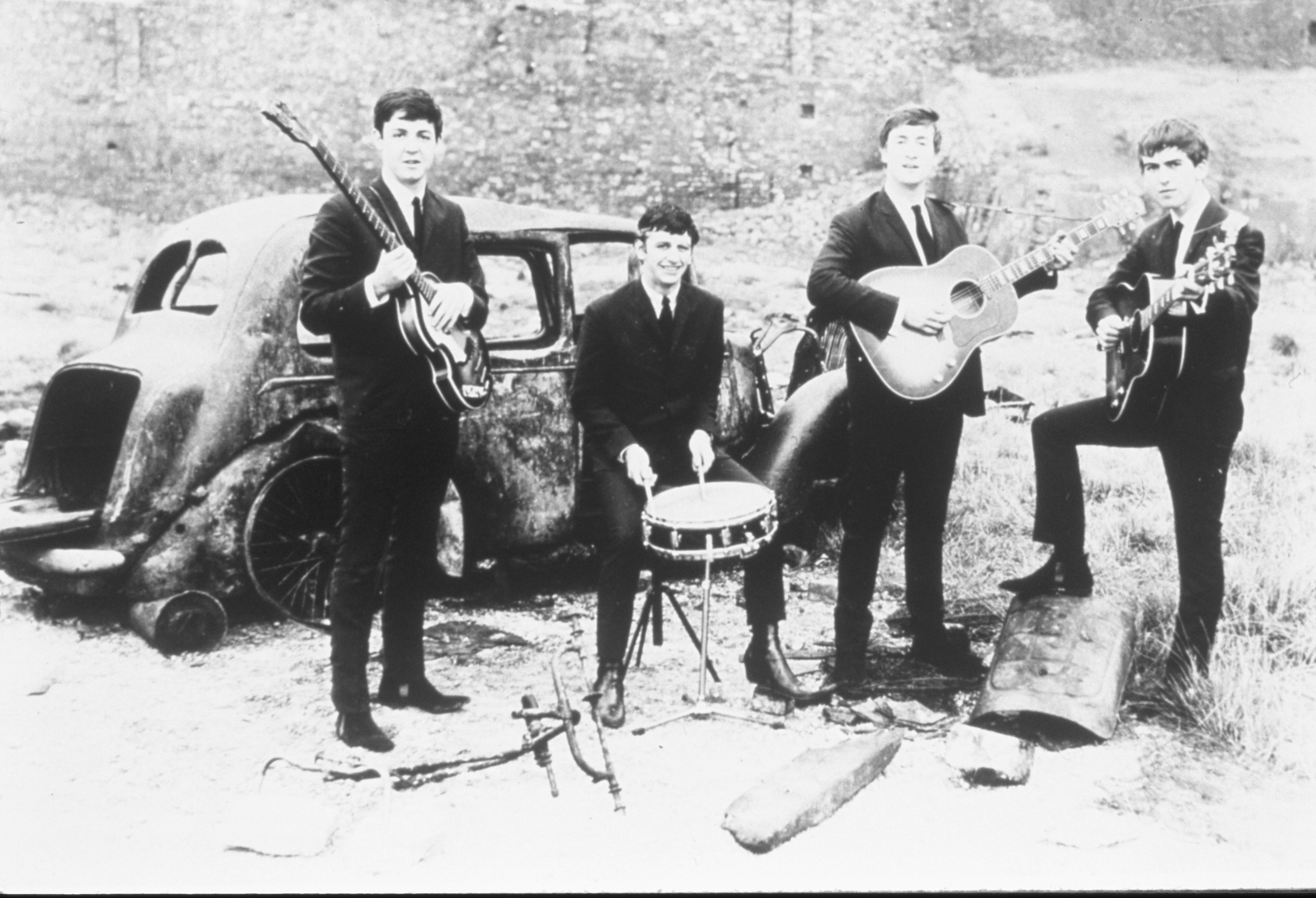 The Beatles with instruments