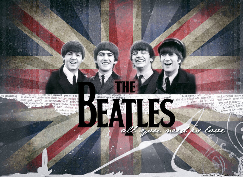 The Beatles with Union Jack