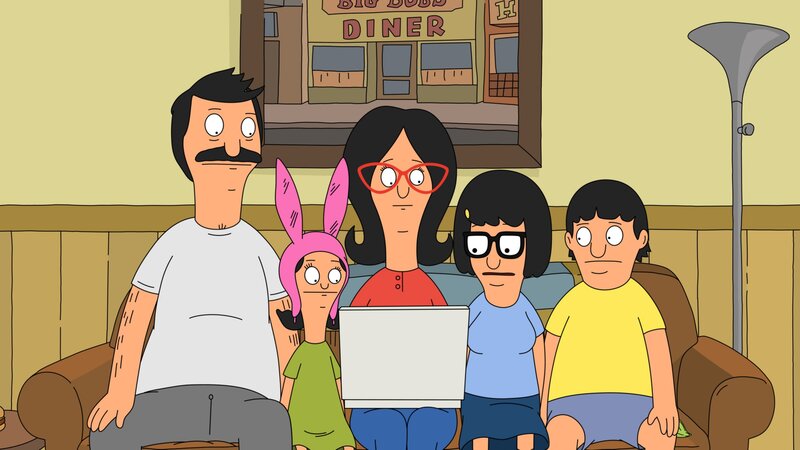The Belcher family on the couch
