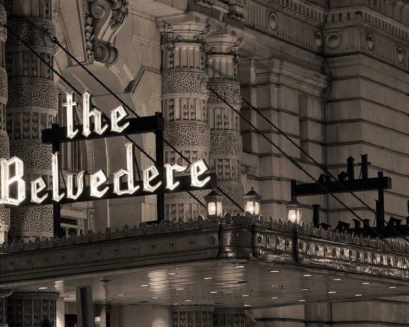 The Belvedere Sign — Black, Dramatic, Night