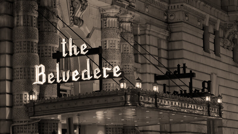 The Belvedere theater sign