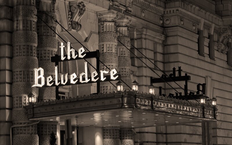 The Belvedere theater sign