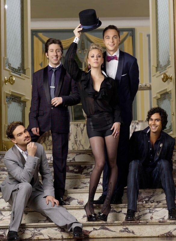 The Big Bang Theory cast on stairs