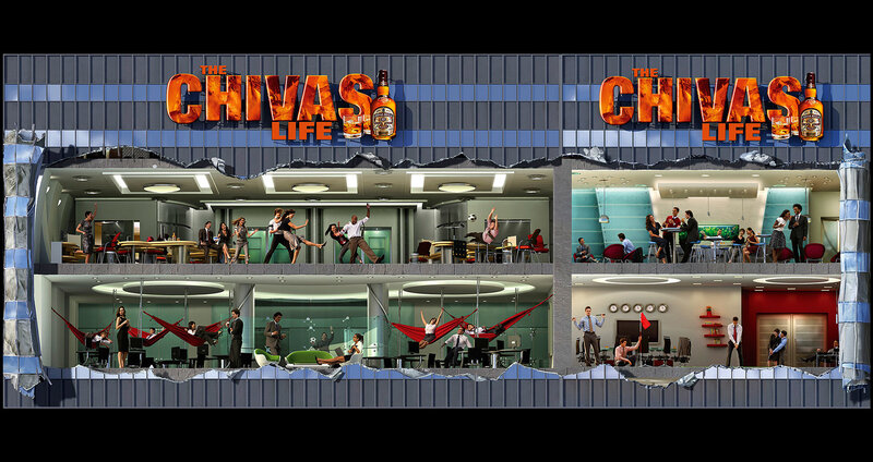 The Chivas Life office scene