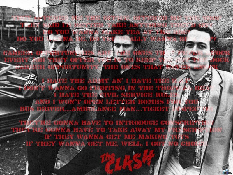 The Clash band photo with lyrics