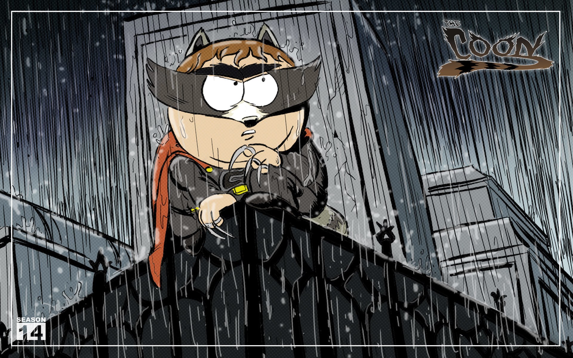 The Coon in the rain