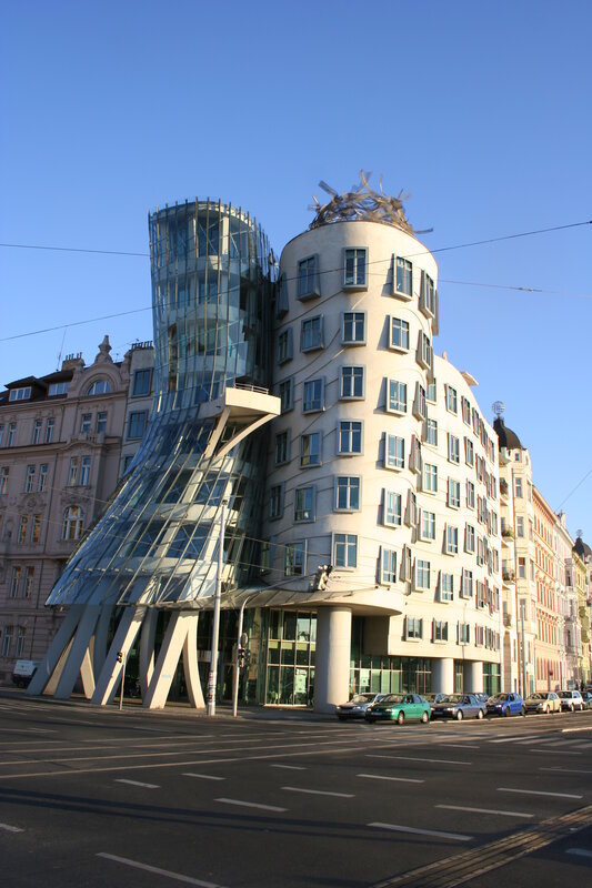 The Dancing House Building — Blue, Dramatic, Afternoon
