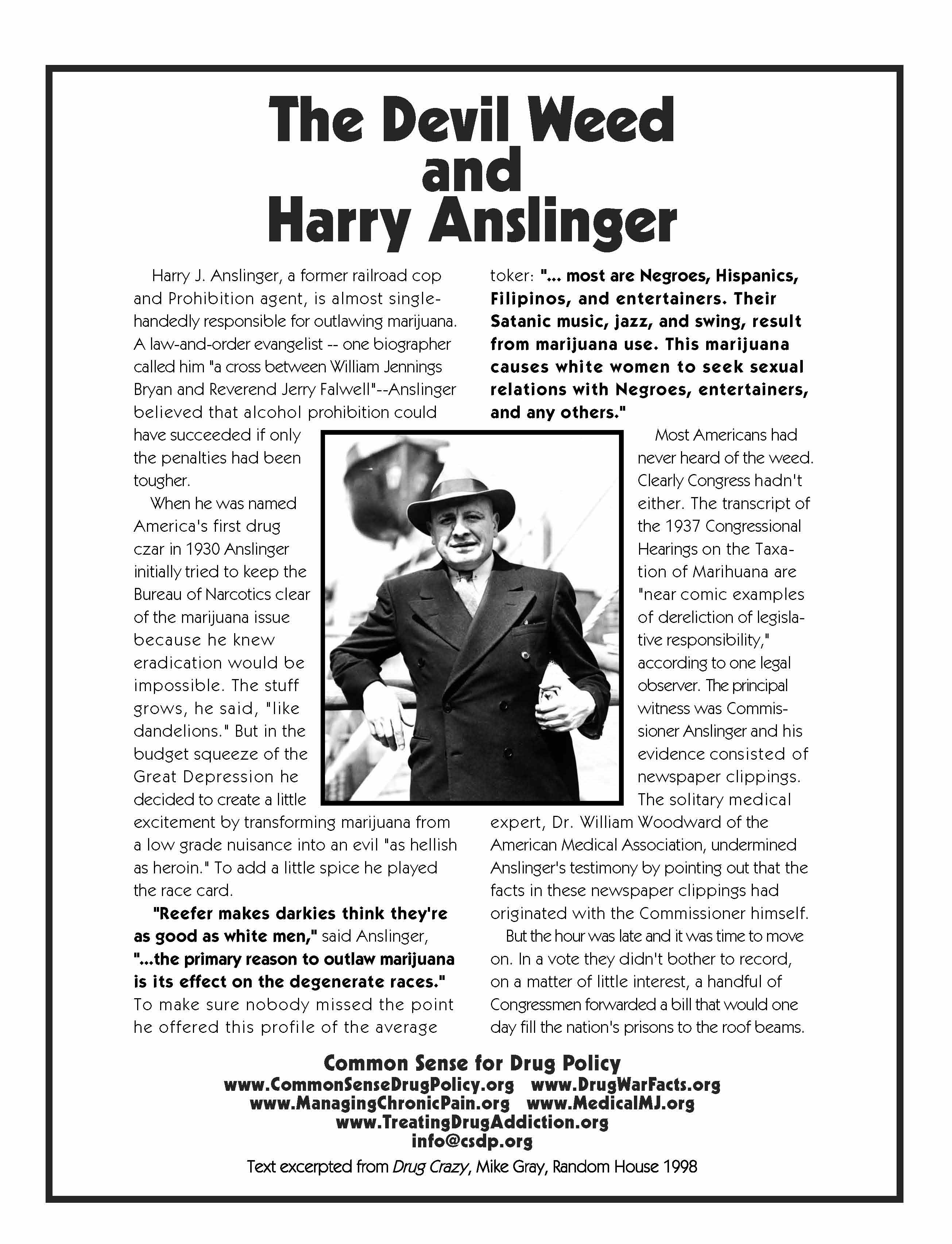 The Devil Weed and Harry Anslinger
