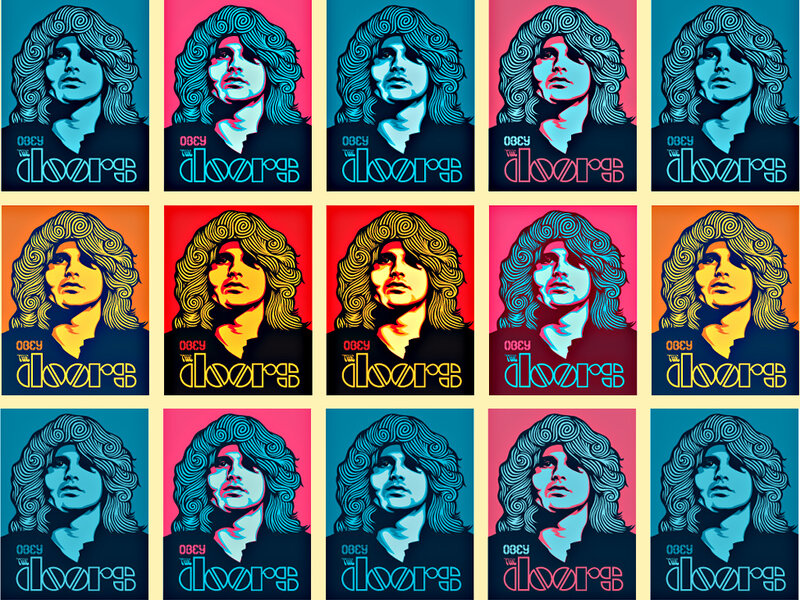 The Doors band poster collage
