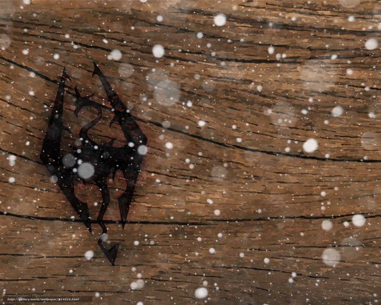 The Elder Scrolls logo on wood
