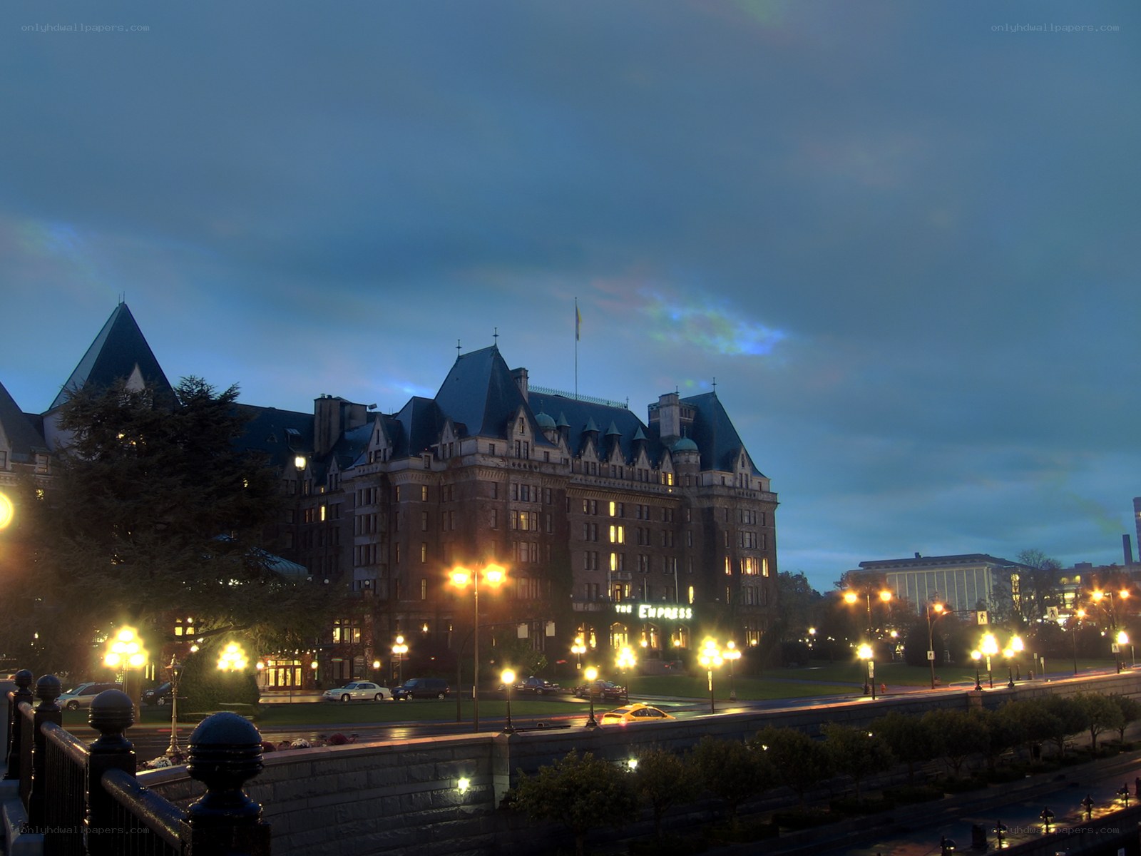 The Empress Hotel at dusk